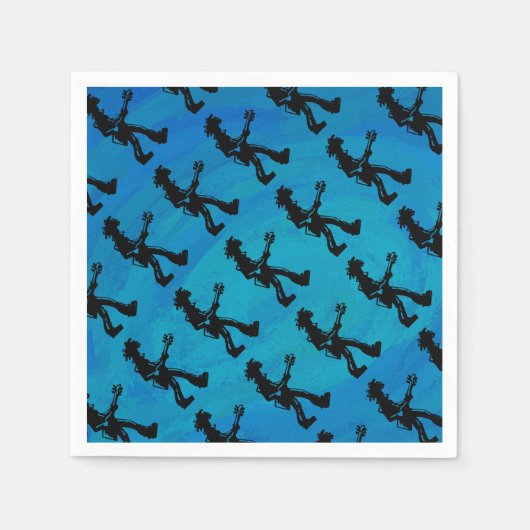 New York Boogie Nights Guitar Blue Servetten (Voorkant)