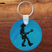 New York Boogie Nights Guitar Blue Sleutelhanger (Voorkant)