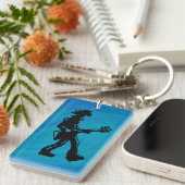 New York Boogie Nights Guitar Blue Sleutelhanger (Voorkant Rechts)