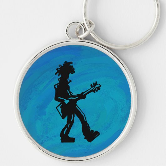 New York Boogie Nights Guitar Blue Sleutelhanger (Voorkant)