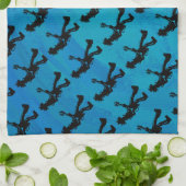 New York Boogie Nights Guitar Blue Theedoek (Gevouwen)