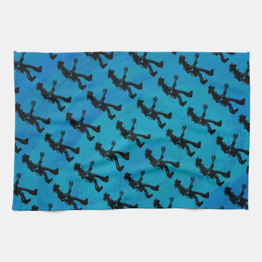 New York Boogie Nights Guitar Blue Theedoek (Horizontaal)