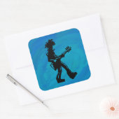 New York Boogie Nights Guitar Blue Vierkante Sticker (Envelop)