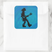 New York Boogie Nights Guitar Blue Vierkante Sticker (Tas)