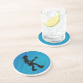 New York Boogie Nights Guitar Blue Zandsteen Onderzetter (Zijkant)