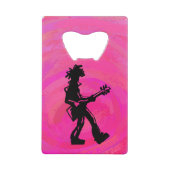 New York Boogie Nights Guitar Hot Pink Creditkaart Flessenopener (Voorkant)