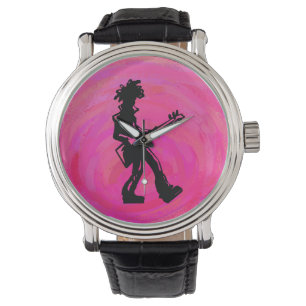 New York Boogie Nights Guitar Hot Pink Horloge
