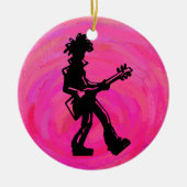 New York Boogie Nights Guitar Hot Pink Keramisch Ornament (Voorkant)