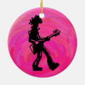 New York Boogie Nights Guitar Hot Pink Keramisch Ornament (Achterkant)