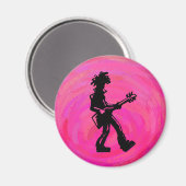New York Boogie Nights Guitar Hot Pink Magneet (Voorkant / Achterkant)