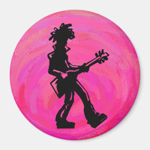 New York Boogie Nights Guitar Hot Pink Magneet