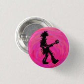 New York Boogie Nights Guitar Hot Pink Ronde Button 3,2 Cm (Voorkant /achterkant)