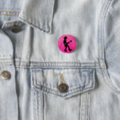 New York Boogie Nights Guitar Hot Pink Ronde Button 3,2 Cm (In situ)