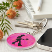 New York Boogie Nights Guitar Hot Pink Sleutelhanger (Voorkant Rechts)