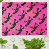 New York Boogie Nights Guitar Hot Pink Theedoek (Gevouwen)