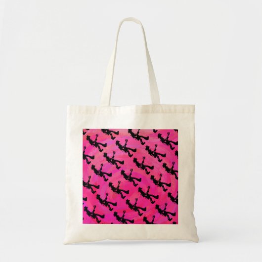 New York Boogie Nights Guitar Hot Pink Tote Bag (Voorkant)