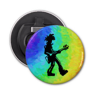 New York Boogie Nights Guitar Rainbow Button Flesopener