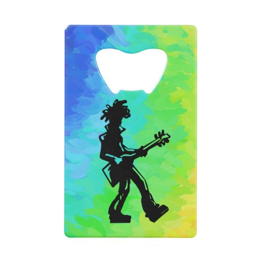 New York Boogie Nights Guitar Rainbow Creditkaart Flessenopener (Voorkant)