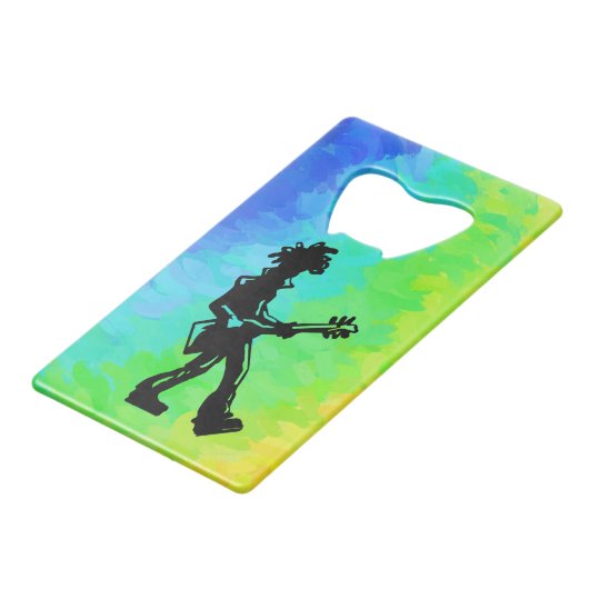 New York Boogie Nights Guitar Rainbow Creditkaart Flessenopener (Achterkant Gekanteld)