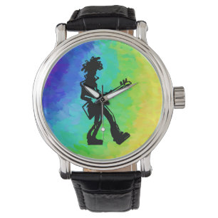 New York Boogie Nights Guitar Rainbow Horloge