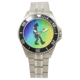 New York Boogie Nights Guitar Rainbow Horloge