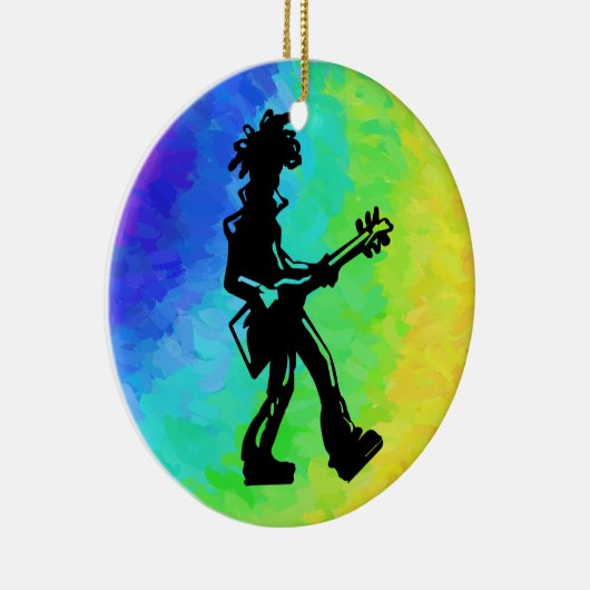 New York Boogie Nights Guitar Rainbow Keramisch Ornament (Rechts)