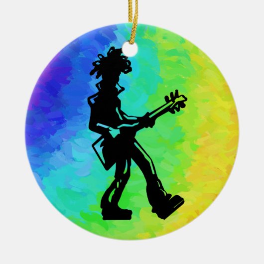 New York Boogie Nights Guitar Rainbow Keramisch Ornament (Voorkant)