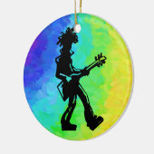 New York Boogie Nights Guitar Rainbow Keramisch Ornament (Links)