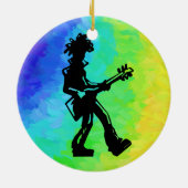 New York Boogie Nights Guitar Rainbow Keramisch Ornament (Achterkant)