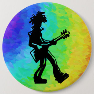 New York Boogie Nights Guitar Rainbow Ronde Button 6,0 Cm