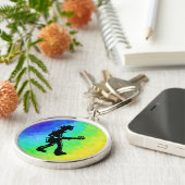 New York Boogie Nights Guitar Rainbow Sleutelhanger (Zijkant)