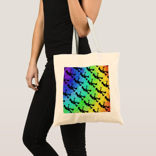 New York Boogie Nights Guitar Rainbow Tote Bag (Voorkant (product))
