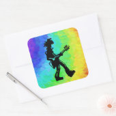 New York Boogie Nights Guitar Rainbow Vierkante Sticker (Envelop)