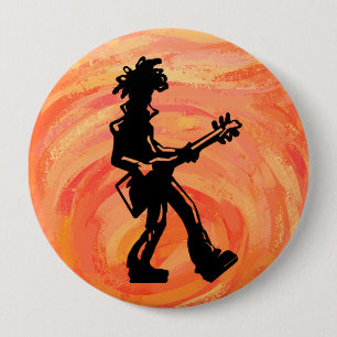 New York Boogie Nights Guitar Sinaasappel Ronde Button 4,0 Cm