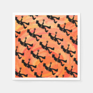 New York Boogie Nights Guitar Sinaasappel Servetten