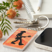 New York Boogie Nights Guitar Sinaasappel Sleutelhanger (Voorkant Rechts)