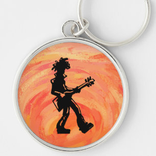 New York Boogie Nights Guitar Sinaasappel Sleutelhanger