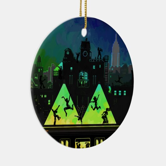 New York Boogie Nights Keramisch Ornament (Rechts)