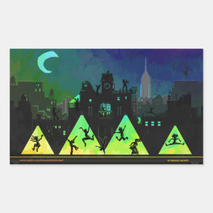 New York Boogie Nights Rechthoekige Sticker