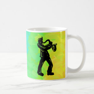 New York Boogie Nights Saxofoon Regenboog Koffiemok