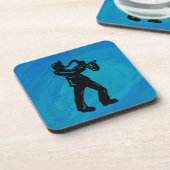 New York Boogie Nights Saxophone Blue Bier Onderzetter (Linkerzijde)