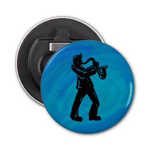 New York Boogie Nights Saxophone Blue Button Flesopener