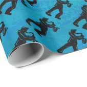 New York Boogie Nights Saxophone Blue Cadeaupapier (Rol Hoek)