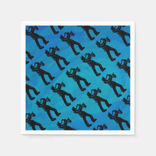 New York Boogie Nights Saxophone Blue Servetten (Voorkant)