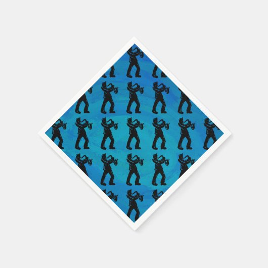 New York Boogie Nights Saxophone Blue Servetten (Hoek)