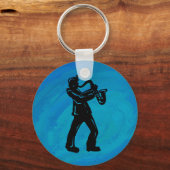 New York Boogie Nights Saxophone Blue Sleutelhanger (Voorkant)