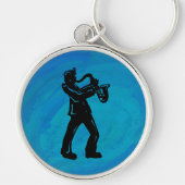 New York Boogie Nights Saxophone Blue Sleutelhanger (Voorkant)