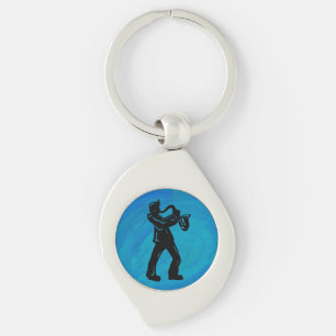 New York Boogie Nights Saxophone Blue Sleutelhanger