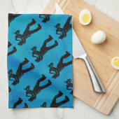 New York Boogie Nights Saxophone Blue Theedoek (Quarter Fold)