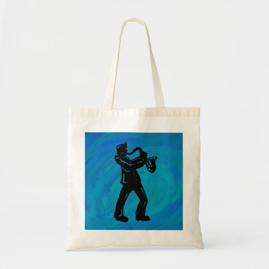 New York Boogie Nights Saxophone Blue Tote Bag (Voorkant)
